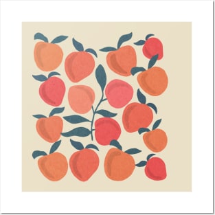 Pink peaches mid century Posters and Art